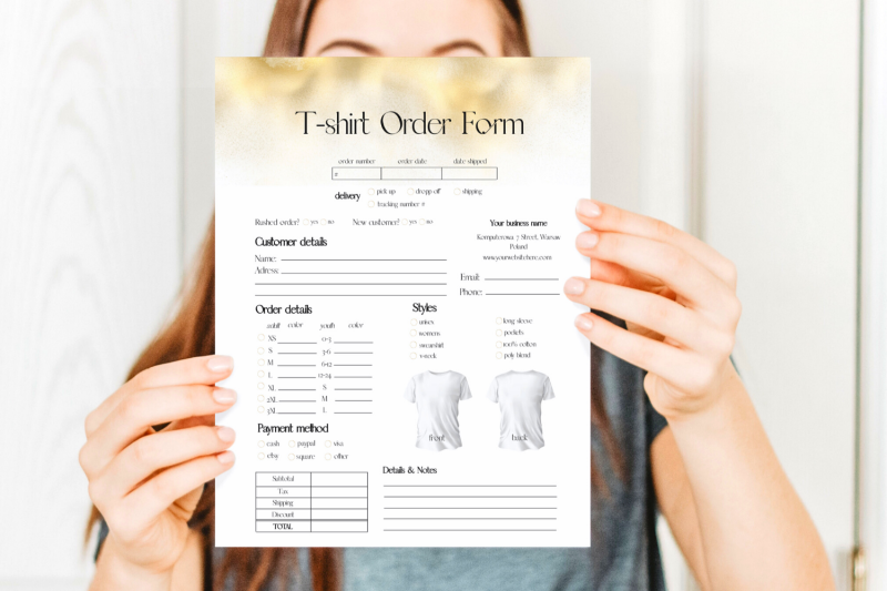 gold-t-shirt-order-template