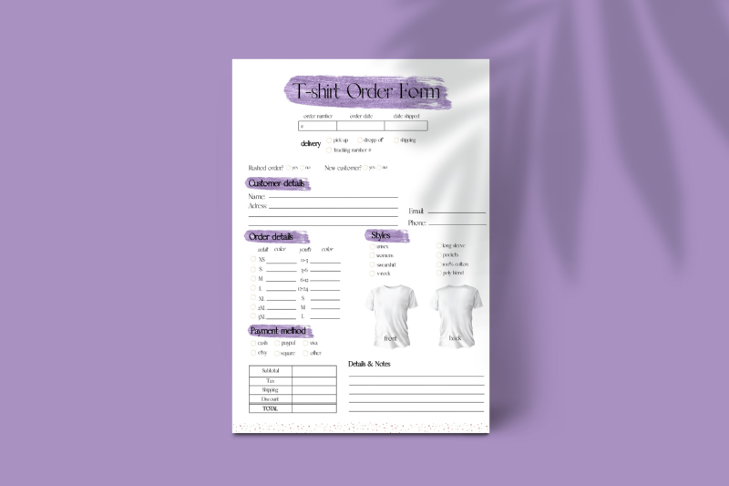 purple-glitter-t-shirt-order-template