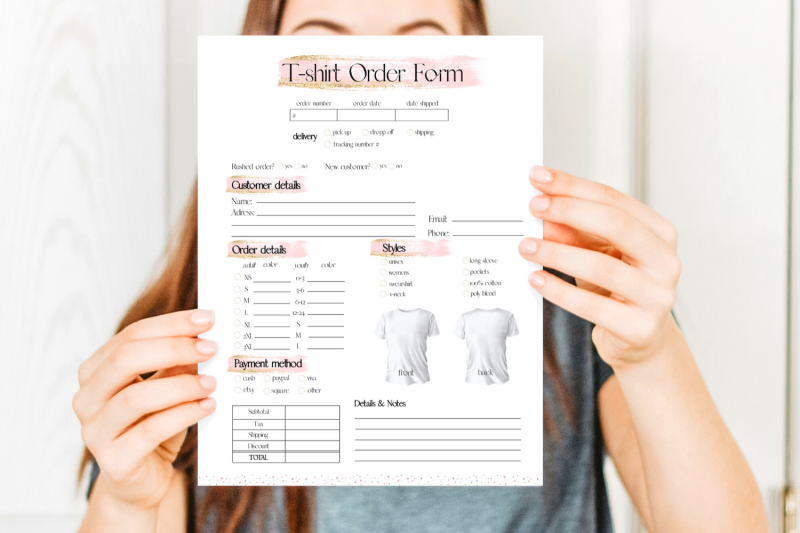 pink-and-gold-t-shirt-order-template