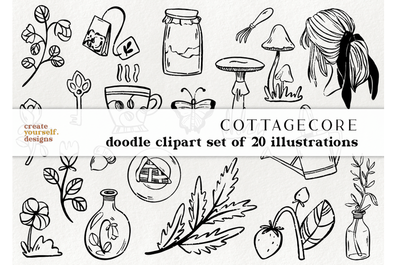 cottagecore-doodle-illustrations-cottage-life-clipart