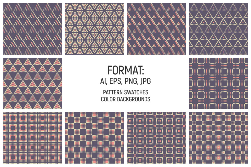 10-seamless-vector-dotted-geometric-shapes-patterns