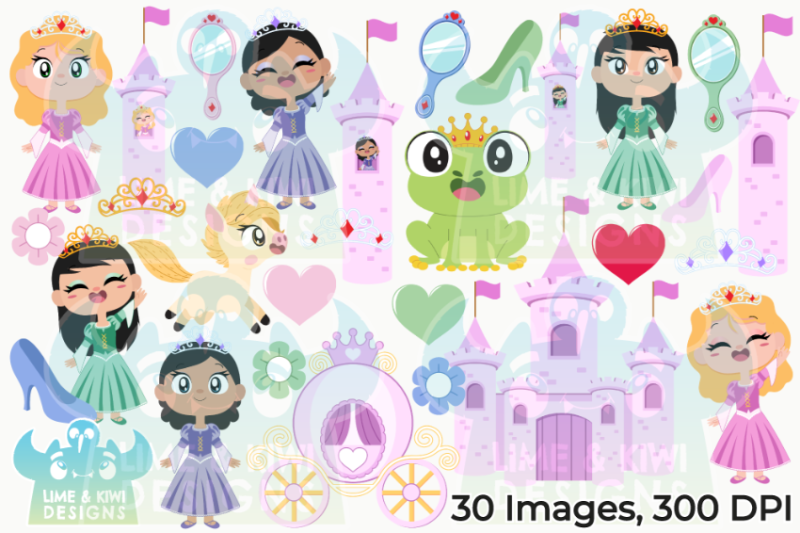 princesses-clipart-lime-and-kiwi-designs