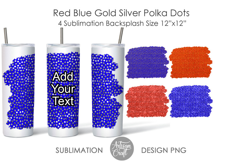 sublimation-backsplash-red-and-blue-polka-dots