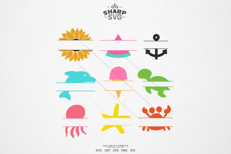 summer-svg-split-name-frames-svg-summer-elements-svg