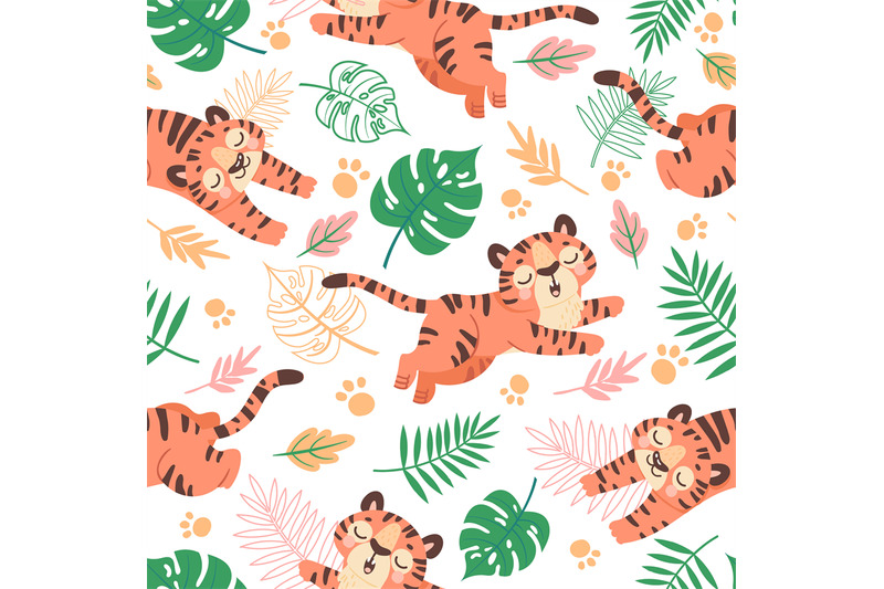 baby-tiger-seamless-pattern-cute-childish-cartoon-tigers-paw-prints