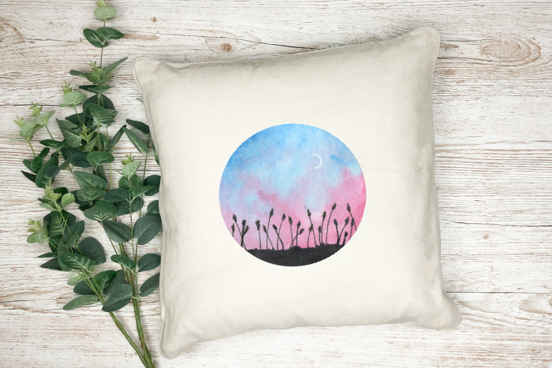 watercolor-clipart-camping-nature-in-circle-landscape-png