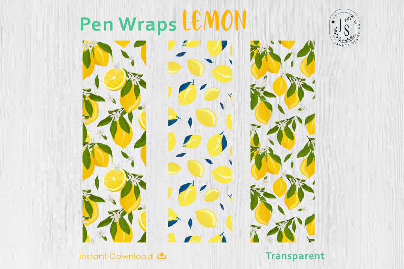 lemon-fruit-pen-wraps-png-file-set