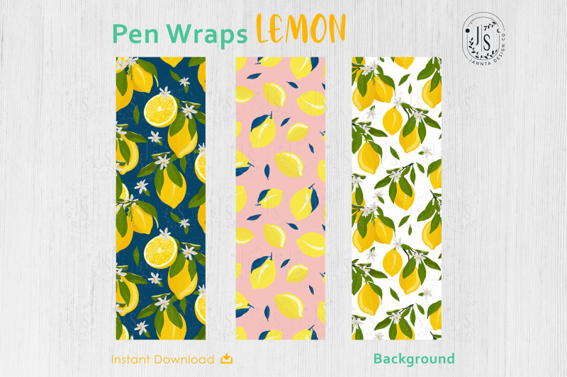 lemon-fruit-pen-wraps-png-file-set