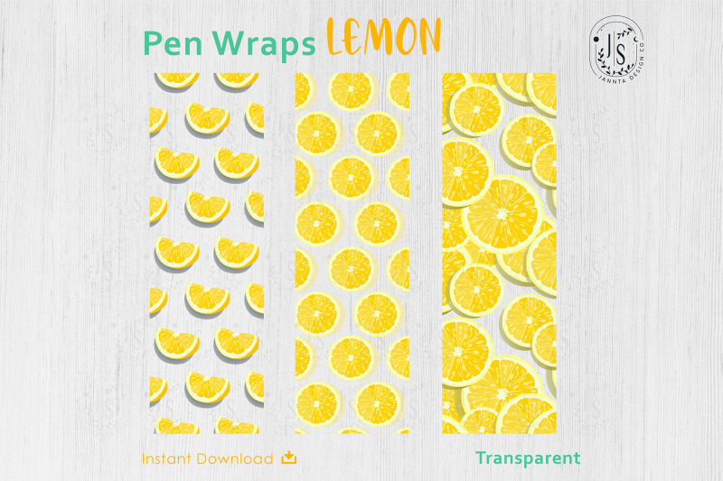 lemon-fruit-pen-wraps-png-file-set