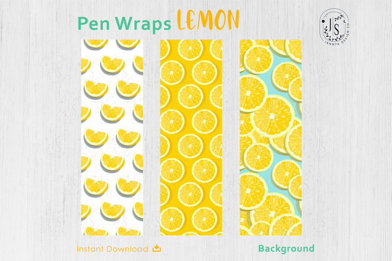 lemon-fruit-pen-wraps-png-file-set