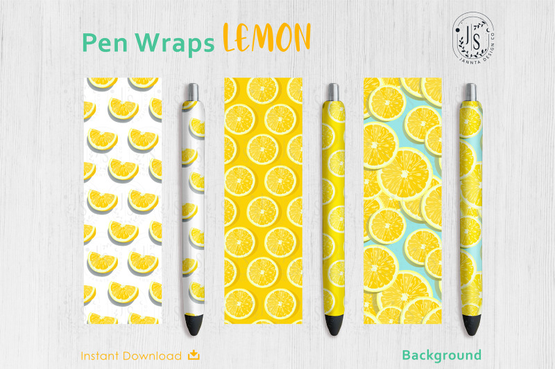 lemon-fruit-pen-wraps-png-file-set