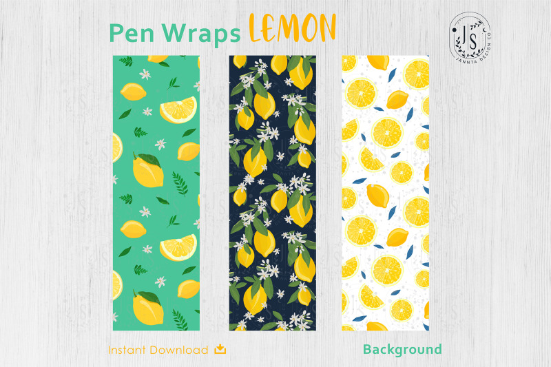 lemon-fruit-pen-wraps-png-file-set