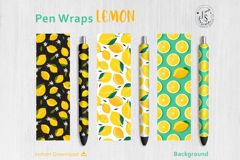 lemon-fruit-pen-wraps-png-file-set