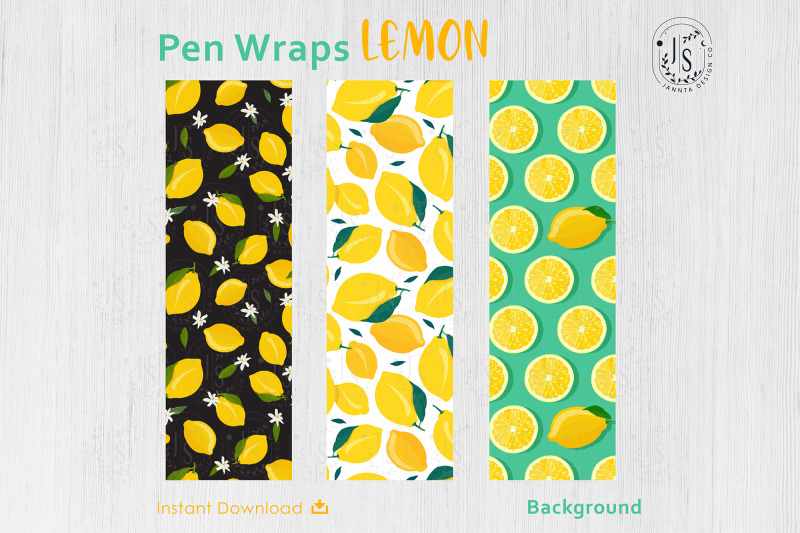 lemon-fruit-pen-wraps-png-file-set