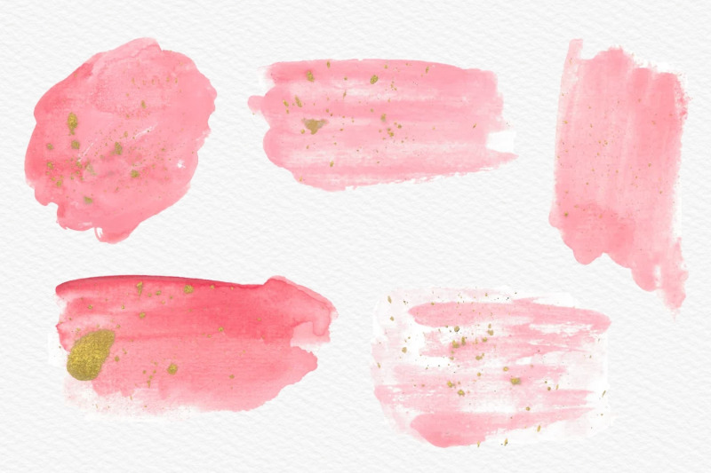 pink-watercolor-splash-with-gold-ink-pink-watercolor-brush-strokes