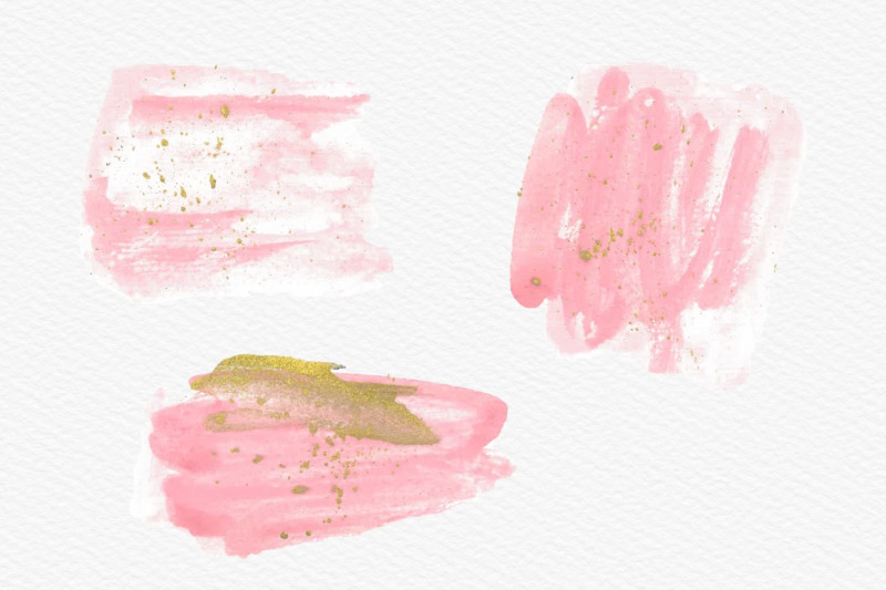 pink-watercolor-splash-with-gold-ink-pink-watercolor-brush-strokes