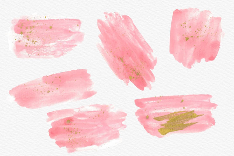 pink-watercolor-splash-with-gold-ink-pink-watercolor-brush-strokes