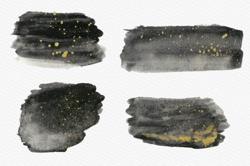 black-watercolor-splash-with-gold-ink-clipart