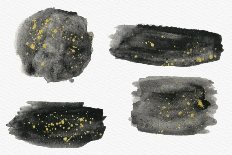 black-watercolor-splash-with-gold-ink-clipart