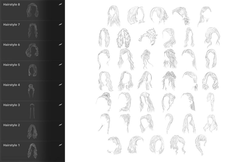 hairstyles-procreate-stamps