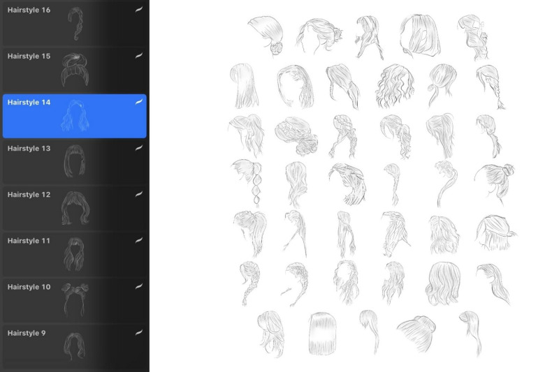 hairstyles-procreate-stamps