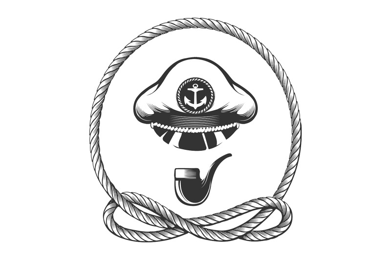 captain-hat-with-smoking-pipe-nautical-emblem