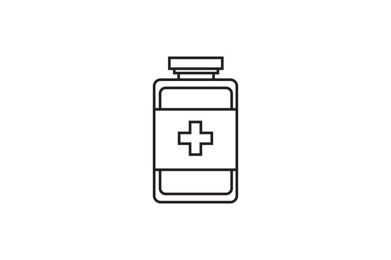 medical-icon-with-medicine-bottle-line
