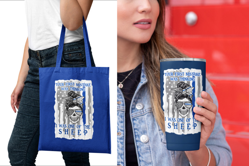 distressed-us-flag-with-blue-line-and-skull-mom-sublimation-png