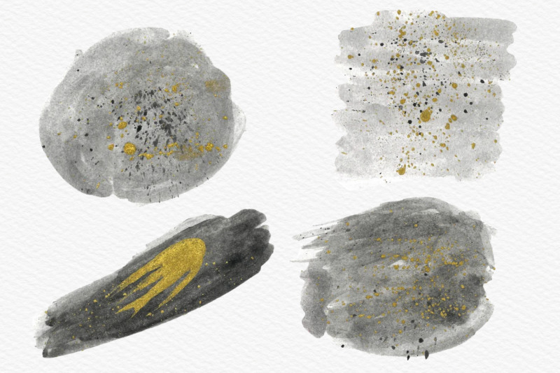 gray-watercolor-splashes-with-gold-ink-clipart