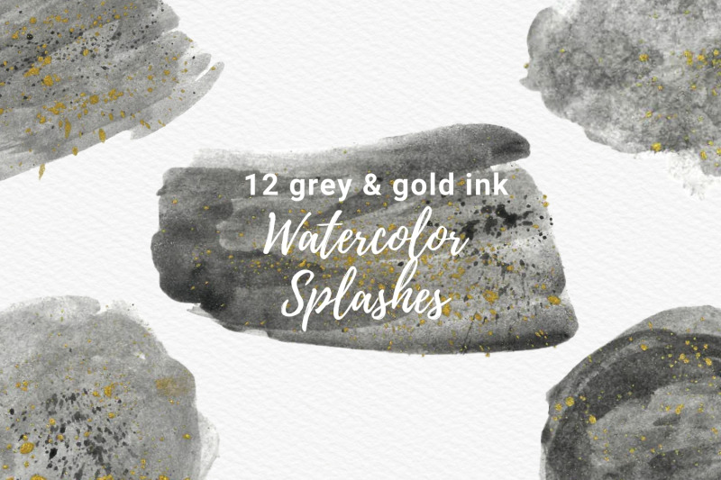 gray-watercolor-splashes-with-gold-ink-clipart