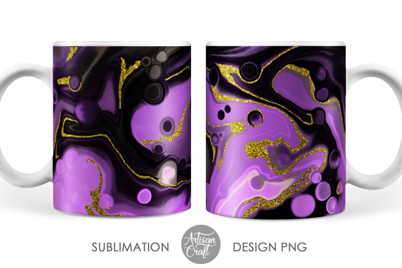 sublimation-mug-designs-11-oz-mug-acrylic-pour-cells-golden-glitter