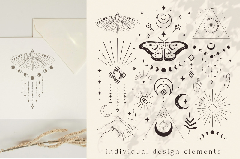 divine-beauty-logo-designs-elements-patterns-esoteric-bundle-pink