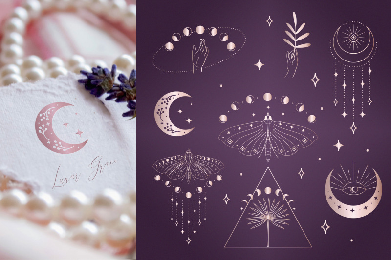 divine-beauty-logo-designs-elements-patterns-esoteric-bundle-pink