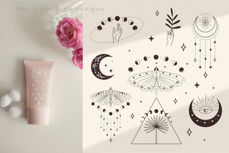 divine-beauty-logo-designs-elements-patterns-esoteric-bundle-pink