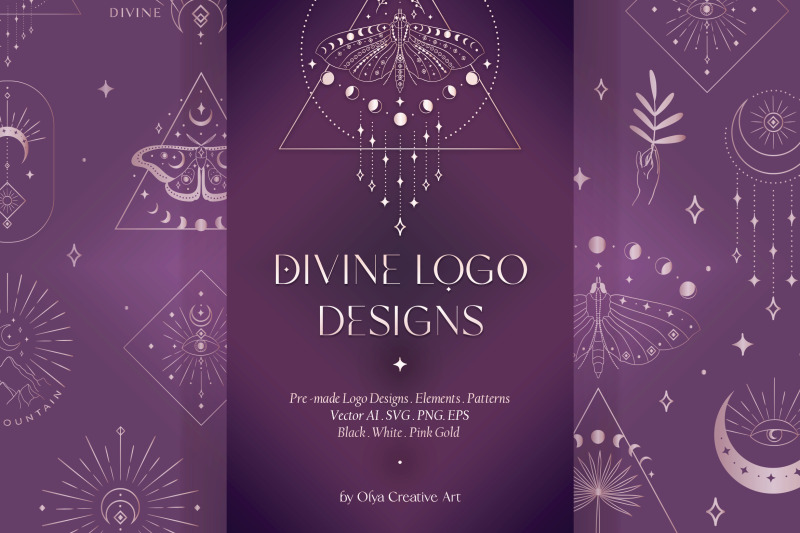 divine-beauty-logo-designs-elements-patterns-esoteric-bundle-pink