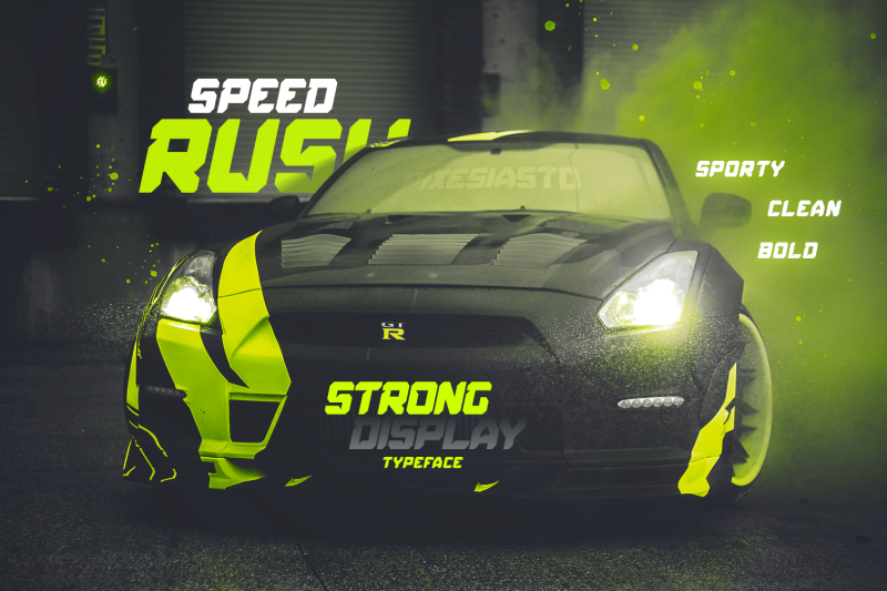 speed-rush-a-car-racing-display-font
