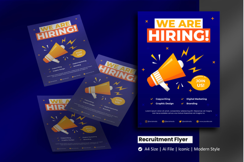 open-recruitment-flyer-brochure-template