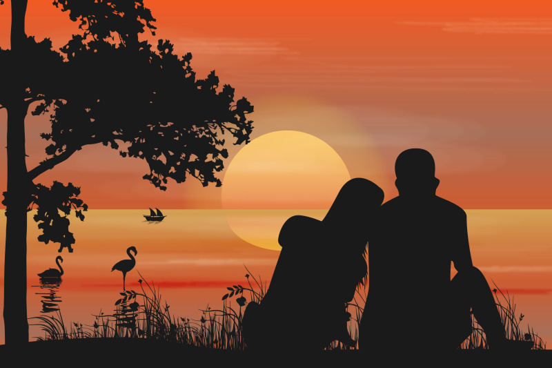 cute-couple-fall-in-love-silhouette