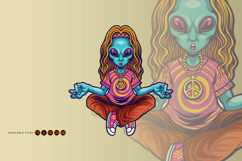 hippie-peace-alien-yoga-svg