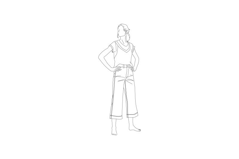 vector-illustration-of-casual-woman-with-pants