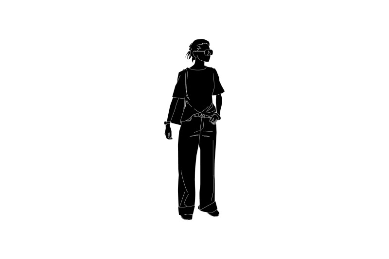 vector-illustration-of-woman-looking-around