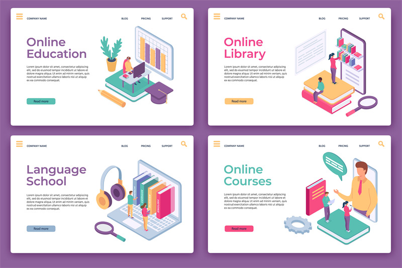 online-education-landing-pages-isometric-distance-learning-home-stud