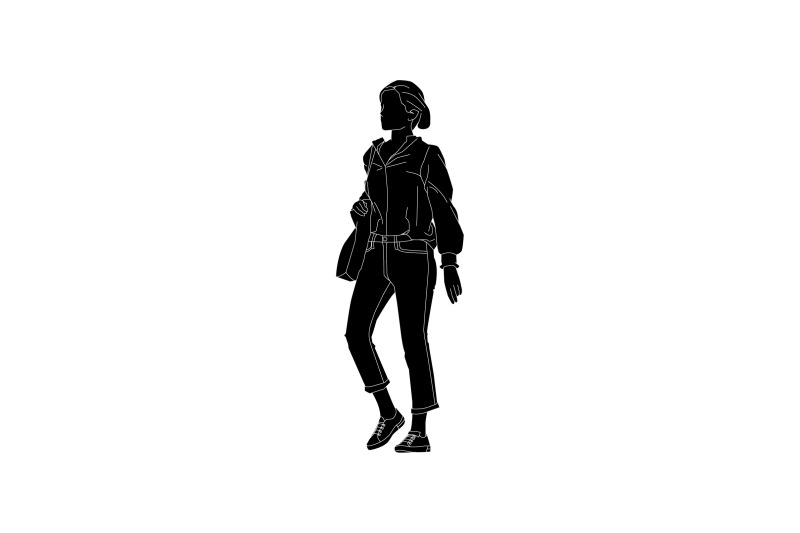 vector-illustration-of-a-woman-casually-walking-down-the-street