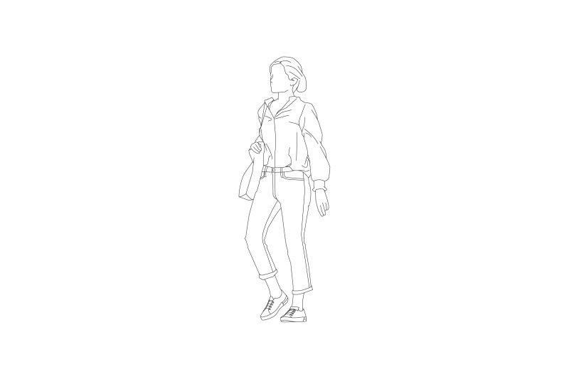 vector-illustration-of-a-woman-casually-walking-down-the-street