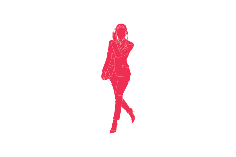 vector-illustration-of-woman-going-to-office-flat-style-with-outline