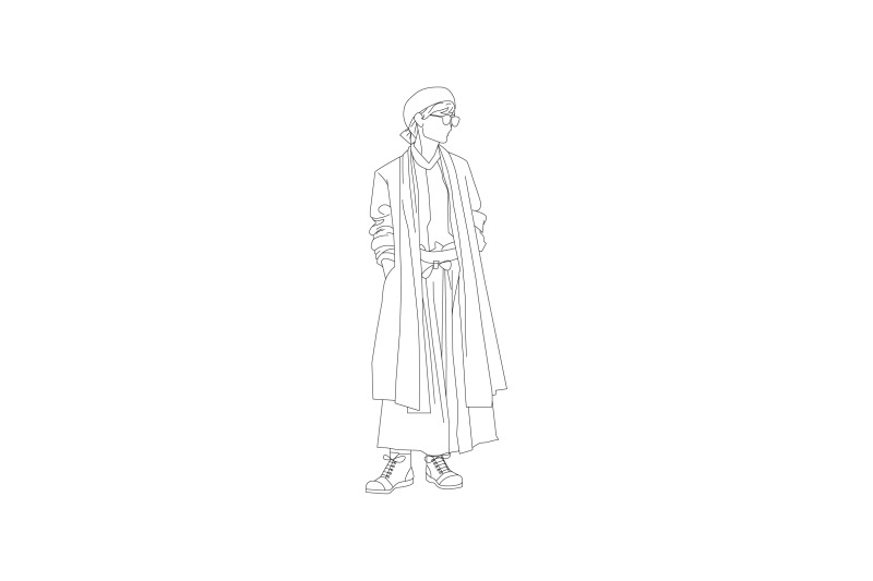 vector-illustration-of-casual-woman-flat-style-with-outline