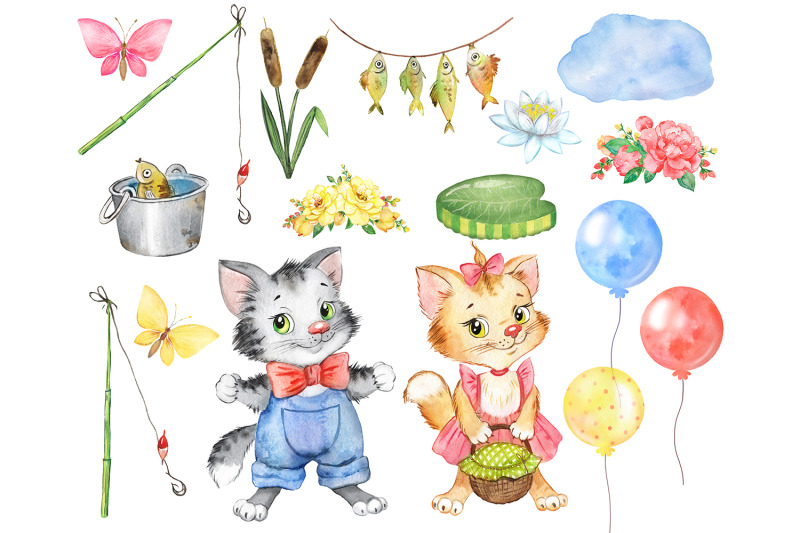 cat-fisherman-watercolor-clipart-cat-kitty-fish-fishing