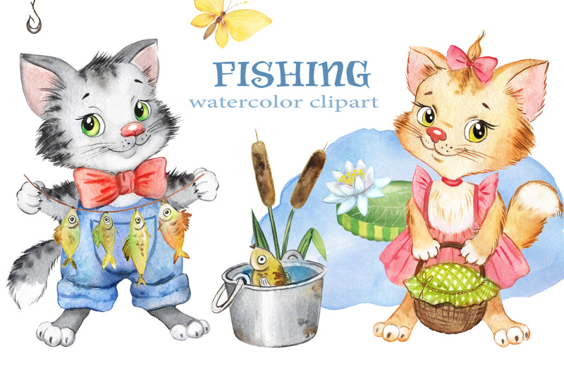 cat-fisherman-watercolor-clipart-cat-kitty-fish-fishing