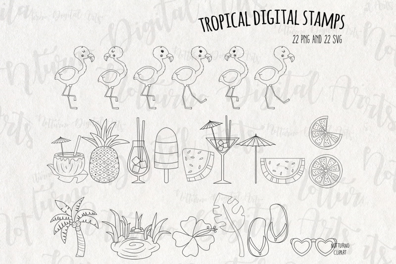 tropical-flamingo-summer-digital-stamps-set-of-22