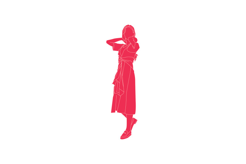 vector-illustration-of-elegant-woman-posing